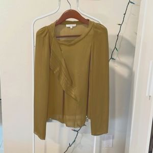 Vanessa Bruno Olive Green Silk Blouse Sz 38 (S)